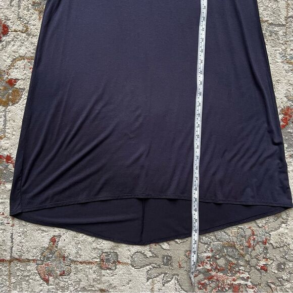 Vince Sleeveless Tank Dress Scoop Neck Navy Midi Jersey Knit Viscose Size Small - Picture 7 of 9